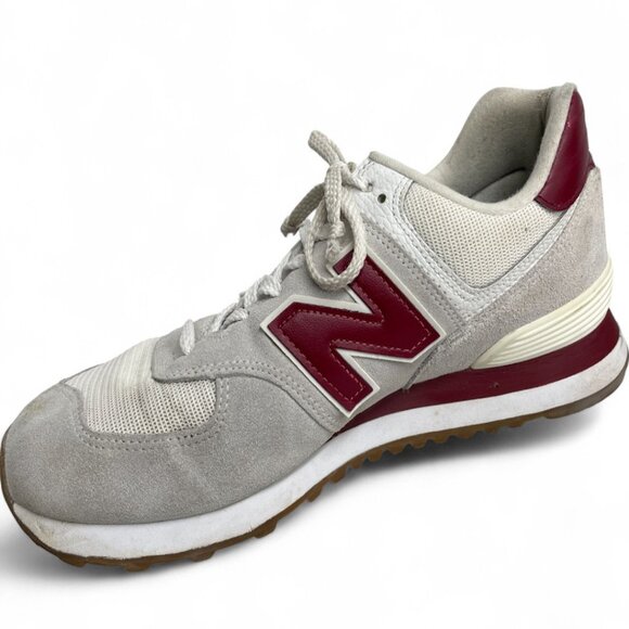 New Balance 574 Men's Size 12 Red Gray White ML574TE2 Sneakers Running Shoes - Picture 7 of 14